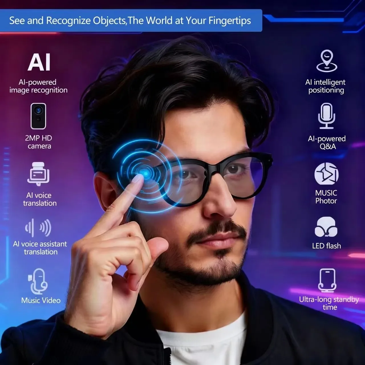 Audio Music To Video Ai Free - AI Sunglasses for Men with Real-time