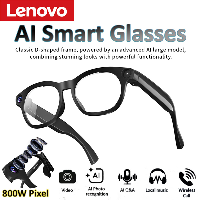 Audio Music Live - Lenovo AI Smart Glasses 8MP HD