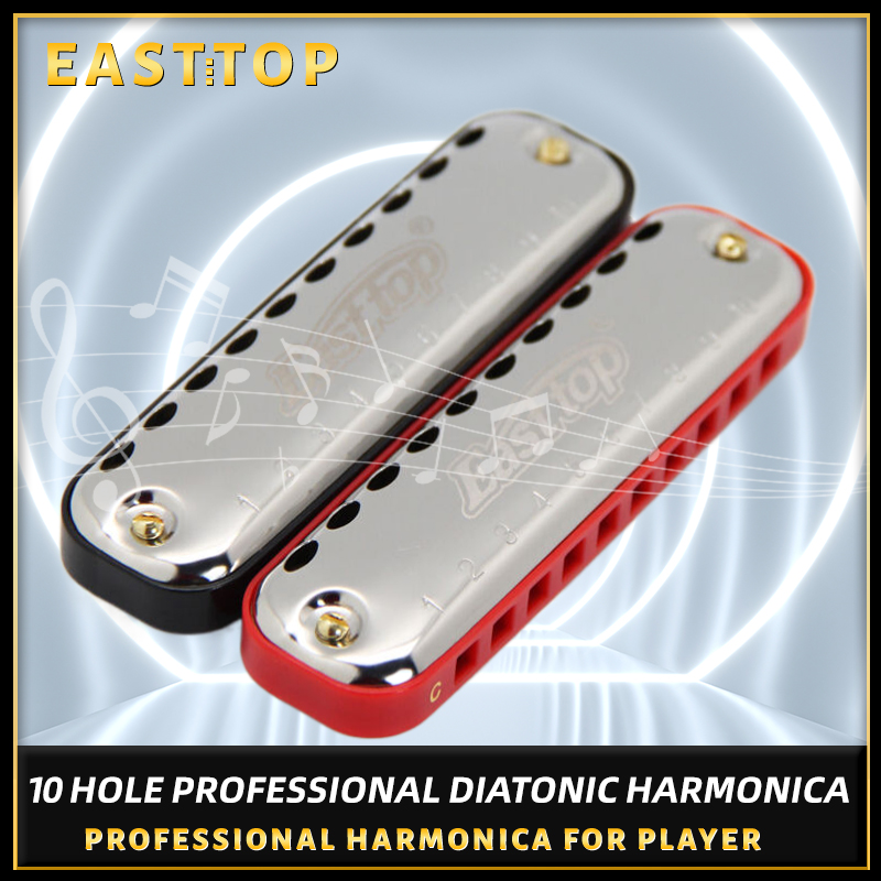 Harmonica 10 Hole - EASTTOP Harmonica Blues Harp Key of