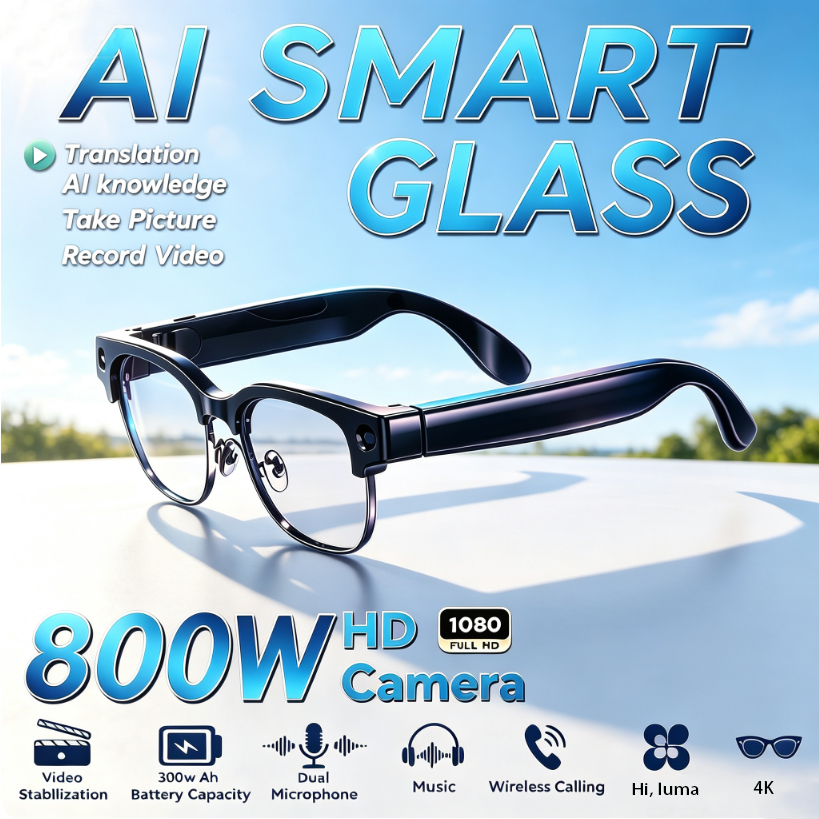 Audio Music To Video Ai Free - 800W HD Pixel Smart Glasses Men