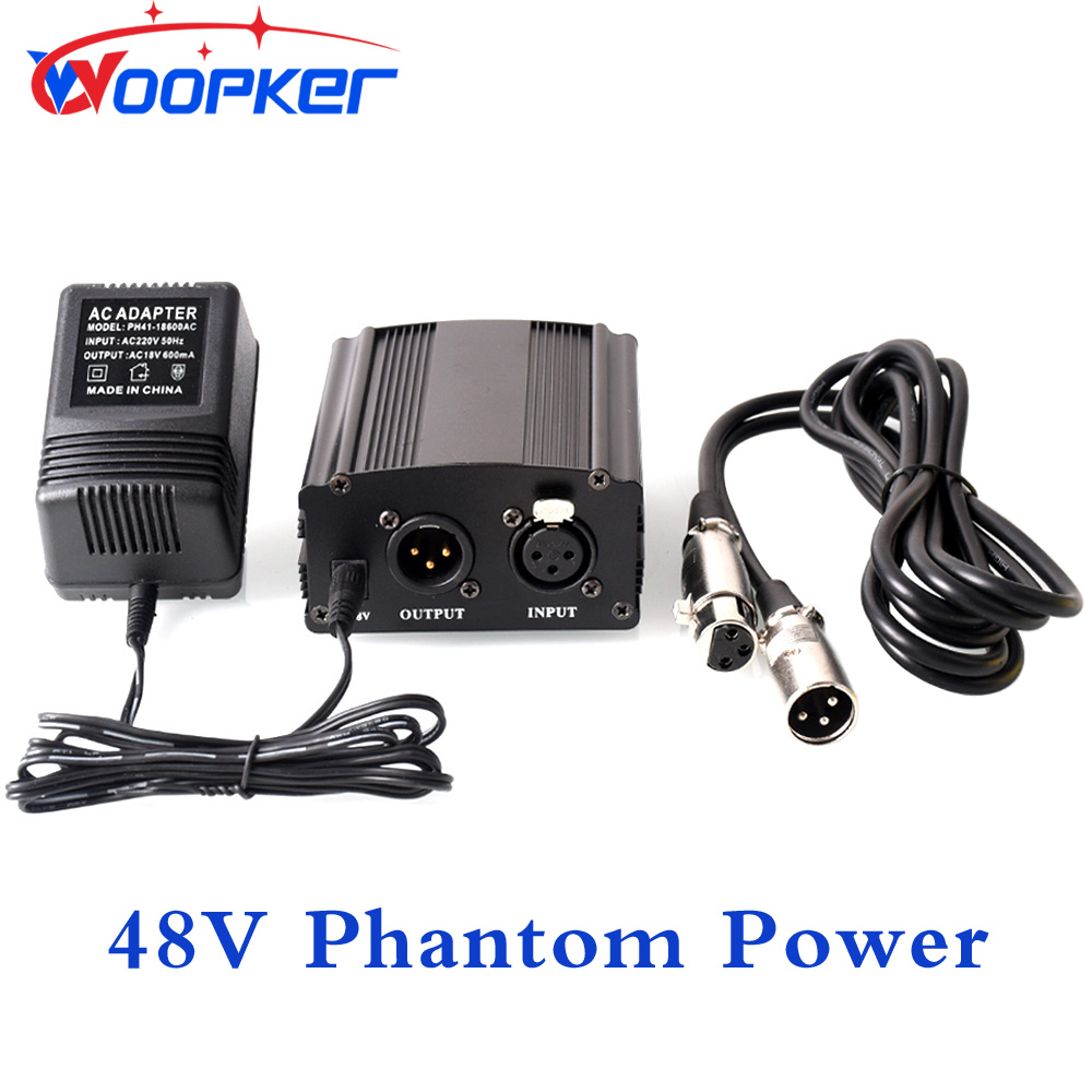 Xlr Microphone Condenser - Woopker 48V Phantom Power Supply with