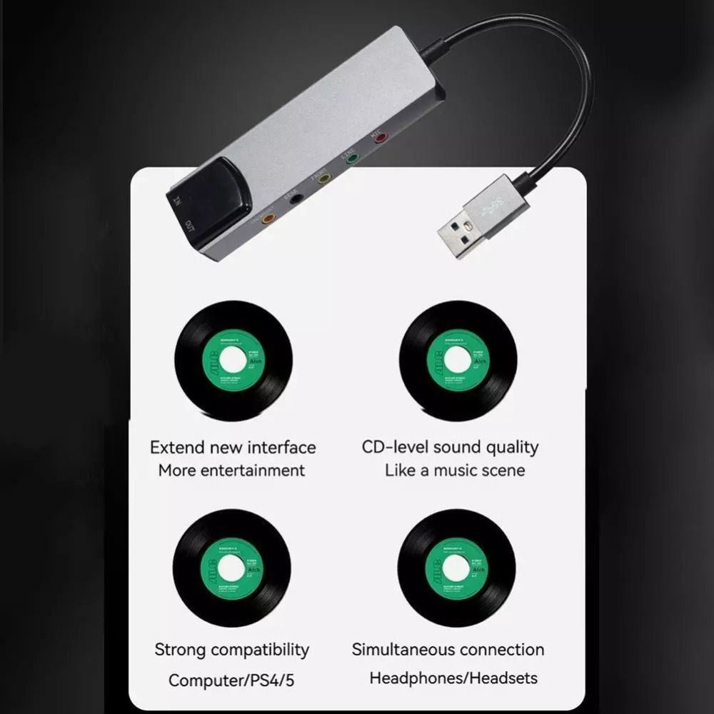 New USB Sound Card 7.1 5.1 Cha - Audio Music Live 评论和价格