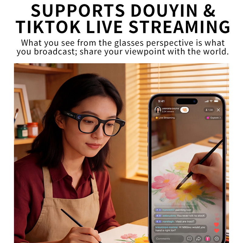Lenovo AI Smart Glasses 8MP HD - Audio Music Live 评论和价格