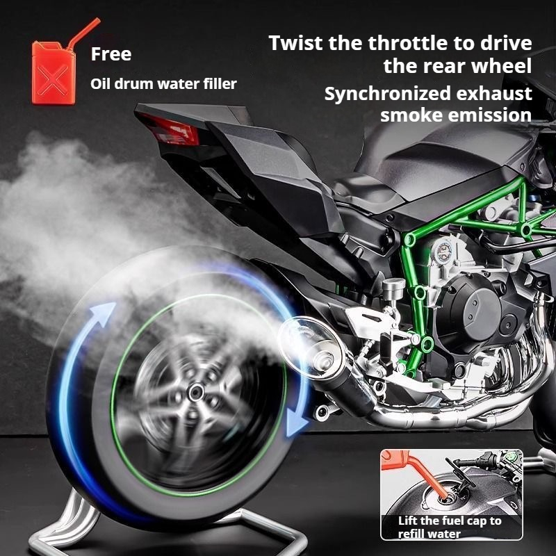 1:6 for Kawasaki H2R Ninja Wit - Audio Music Car 评论和价格
