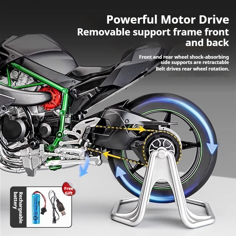 1:6 for Kawasaki H2R Ninja Wit - Audio Music Car 评论和价格