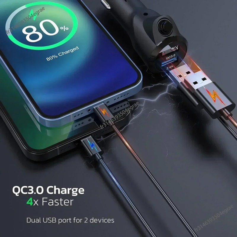 QC3.0 Dual USB Car FM Transmit - Audio Music Car 评论和价格