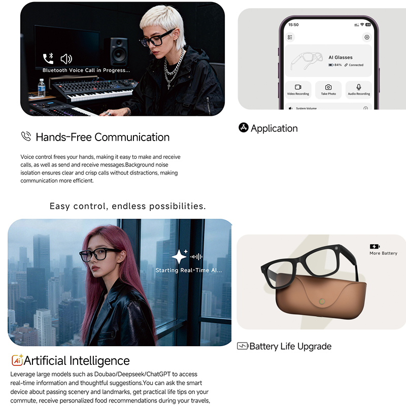 2026 AI smart Glasses HD 800W  - Audio Music To Video Ai Free 评论和价格