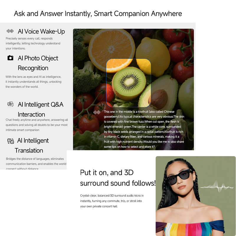 2026 AI smart Glasses HD 800W  - Audio Music To Video Ai Free 评论和价格