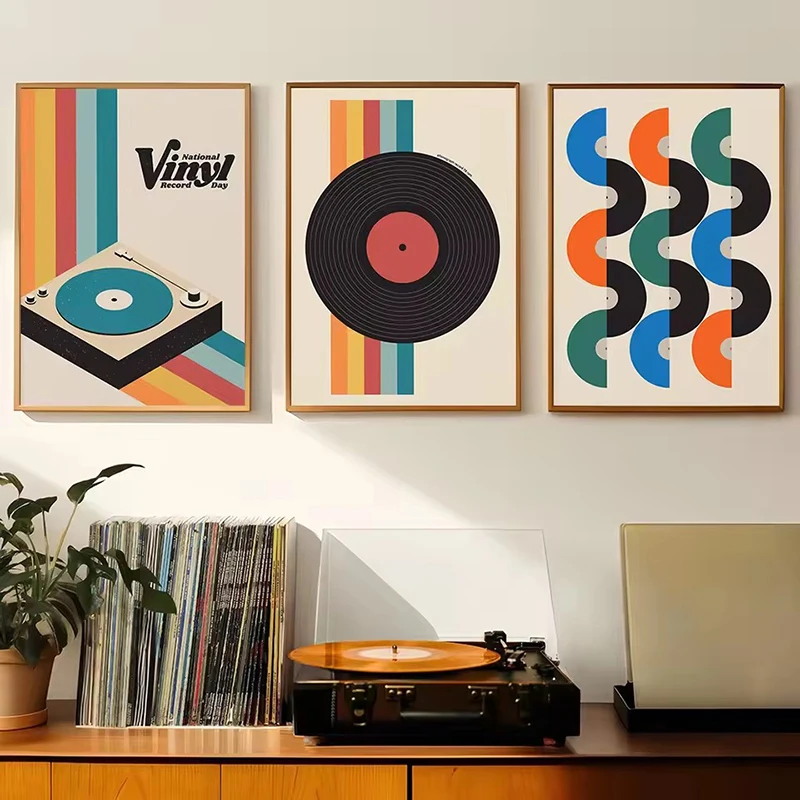 Mid Century Vinyl Record Canva - Audio Music Live 评论和价格
