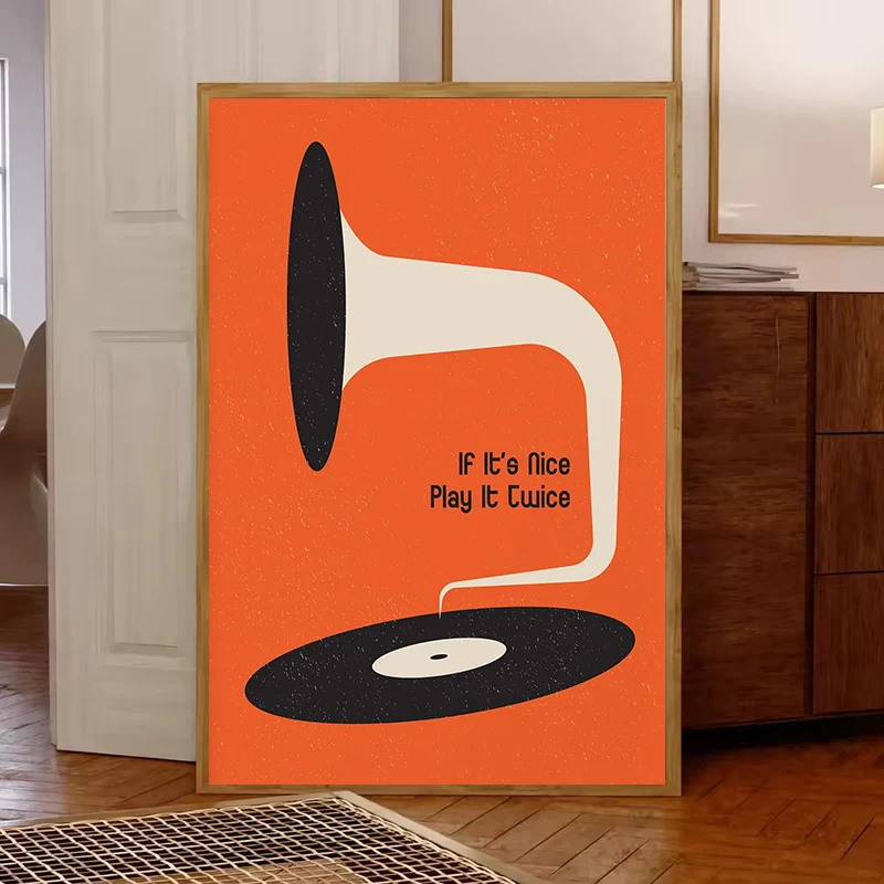 Mid Century Vinyl Record Canva - Audio Music Live 评论和价格