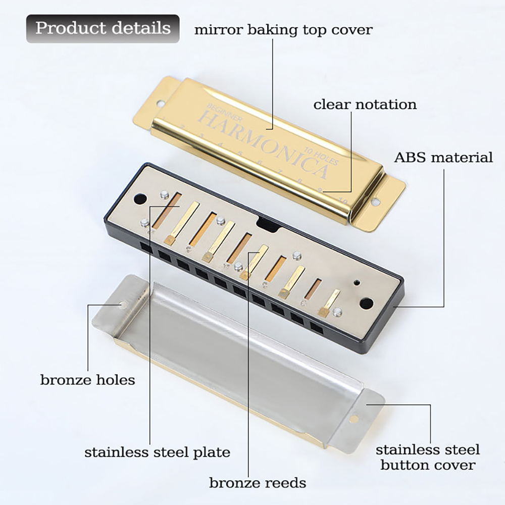 10 Hole C Harmonica Blues Harp - Harmonica 10 Hole 评论和价格