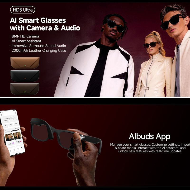 2026 New AI Smart Glasses 8MP  - Audio Music To Video Ai Free 评论和价格