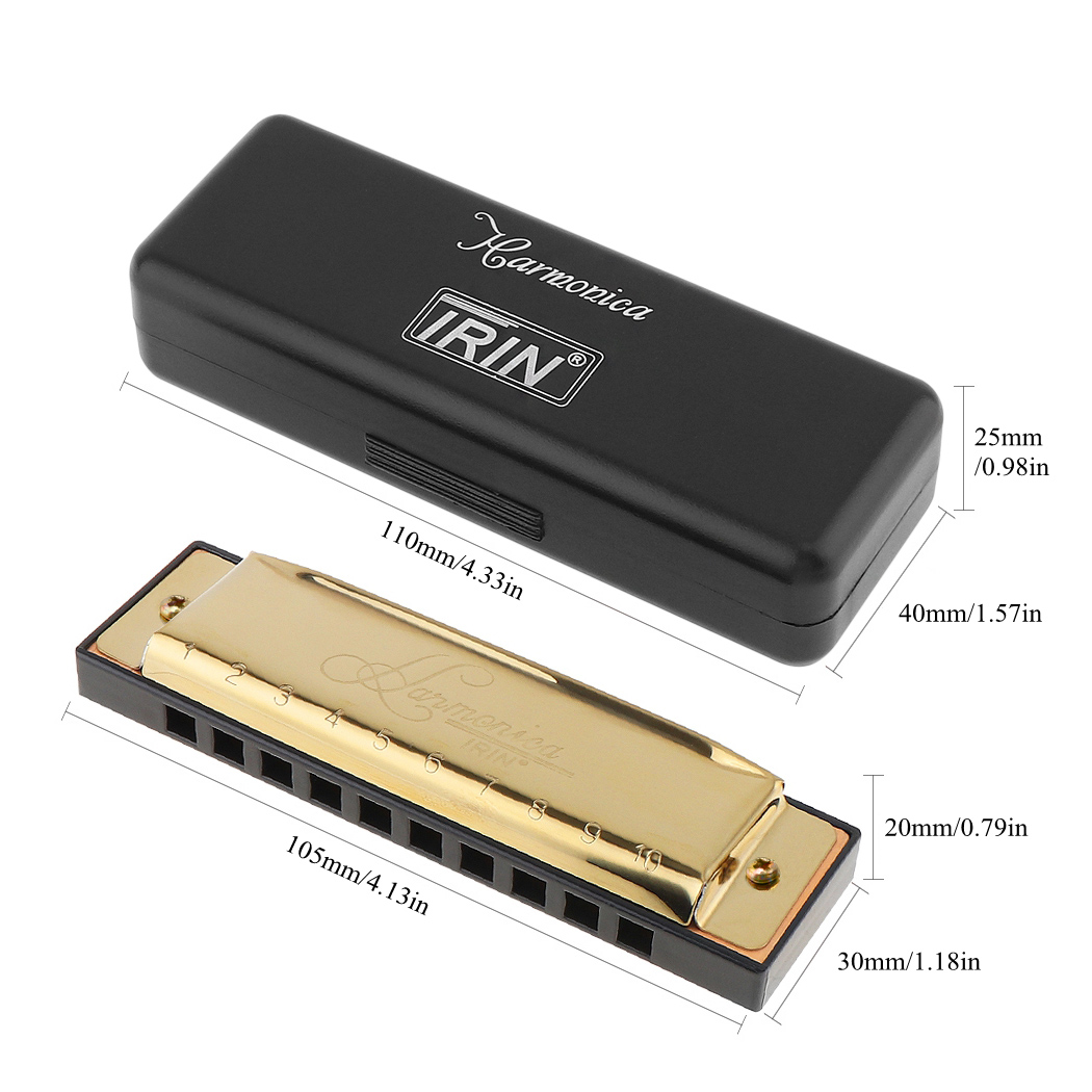 Silver / Gold KeyC 10 Hole 20  - Harmonica 10 Hole 评论和价格
