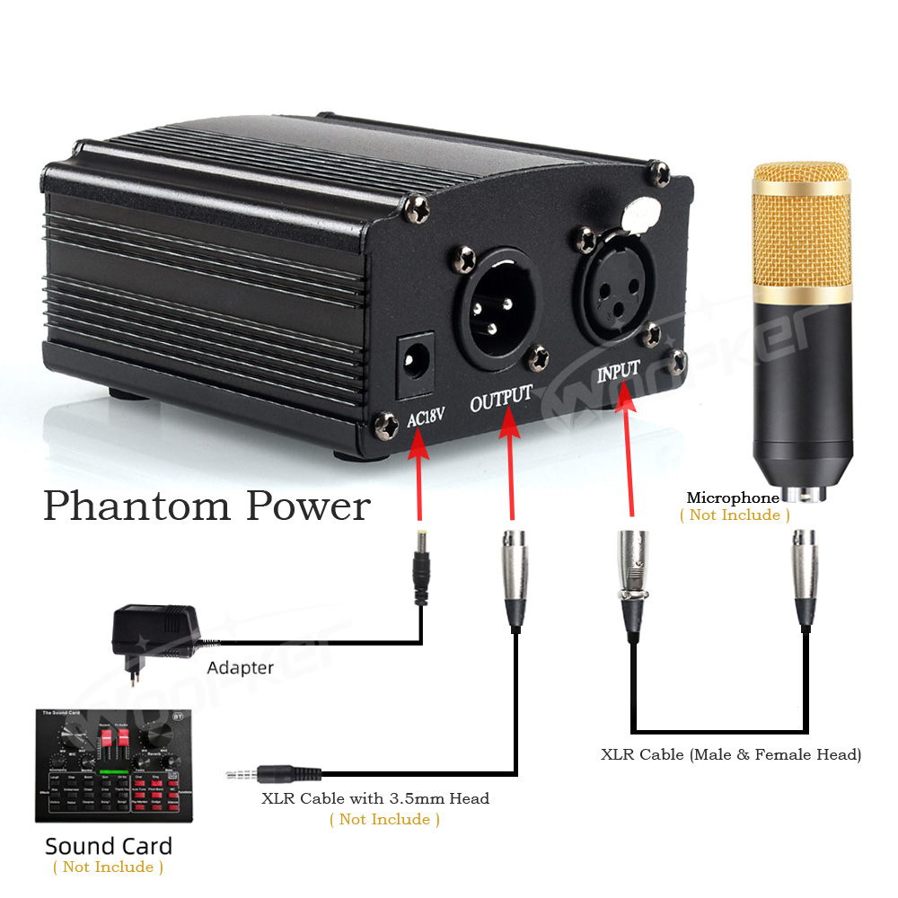 Woopker 48V Phantom Power Supp - Xlr Microphone Condenser 评论和价格